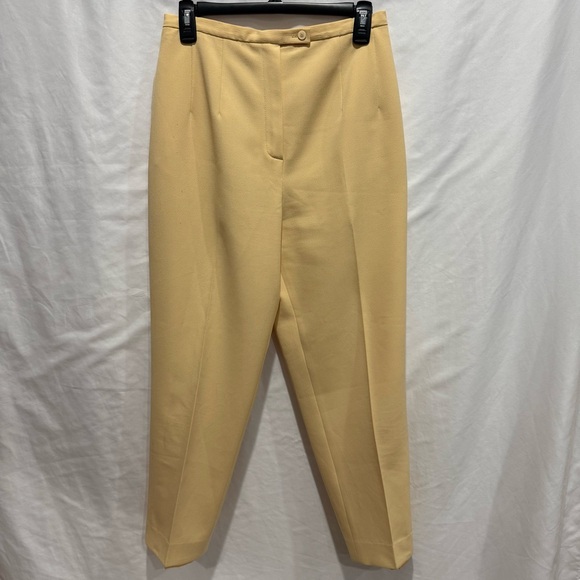 Harve Benard Pants - Harvé Benard Petites 8P Pale Yellow Lined Trousers High Waist  Career Pant